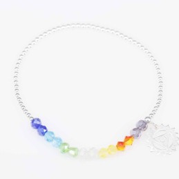 Bracelet ball plain with pendant Chakras