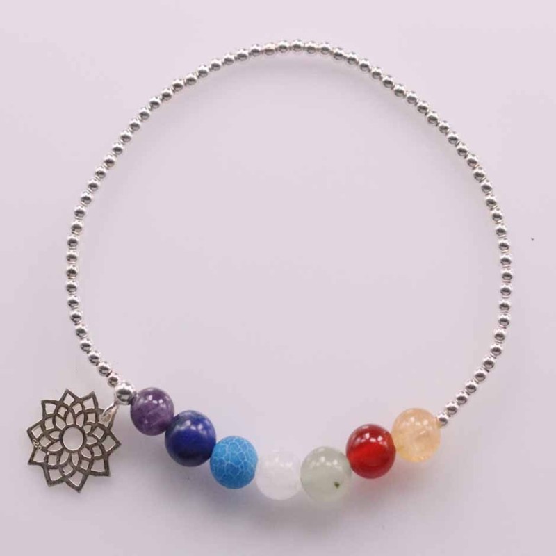 Bracelet ball plain with pendant Chakras Bracelet ball plain with pendant Chakras