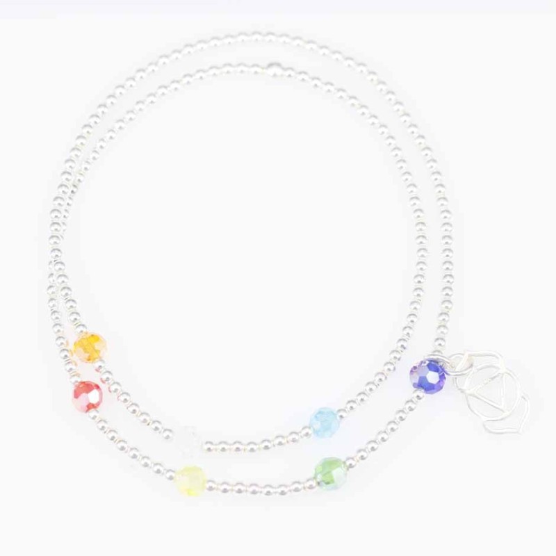 Bracelet ball plain with pendant Chakras