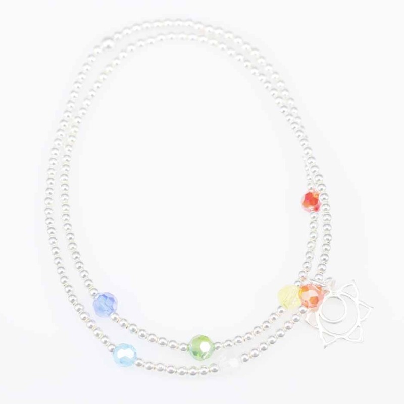 Bracelet ball plain with pendant Chakras