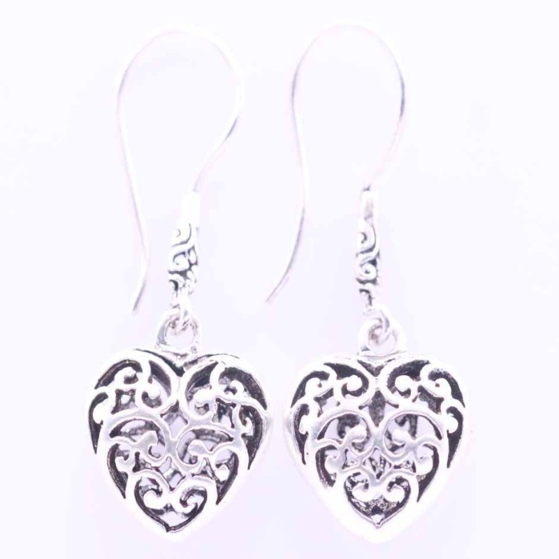 Earring Heart Plain 14mm.