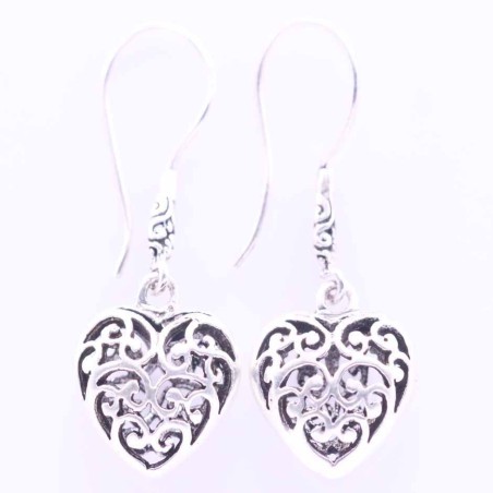 Earring Heart Plain 14mm.