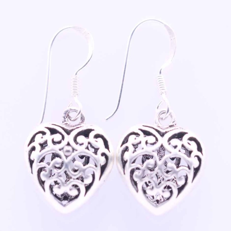 Earring Heart Plain 14mm.