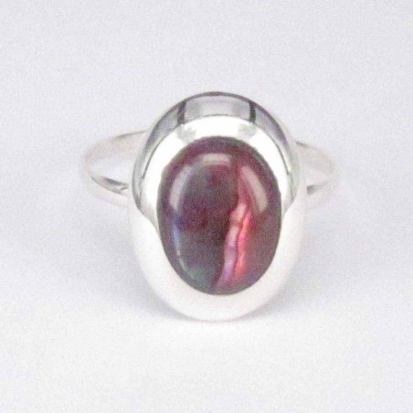 Ring Oval Rose Abalon 8x10mm.