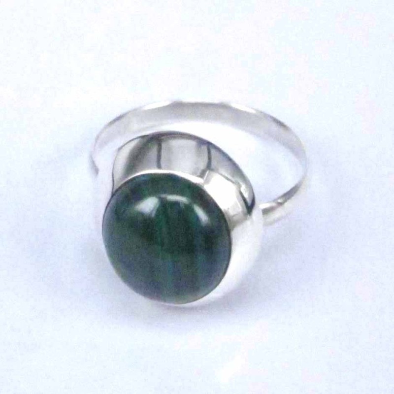 Ring Round Malachite 10mm.