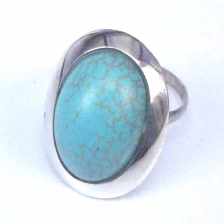 Ring Oval Stone 13x18mm. Turquoise