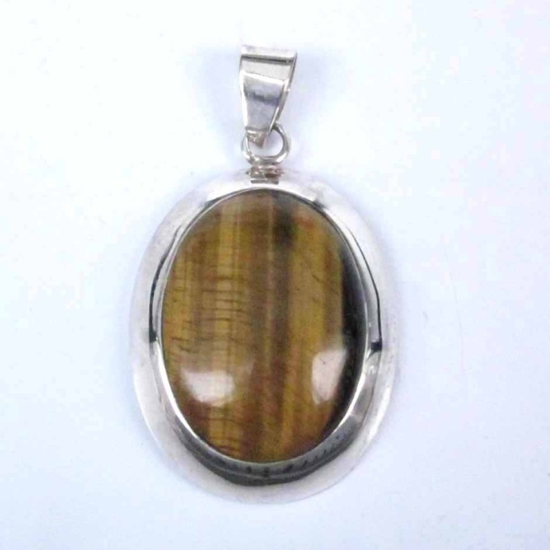 Pend. Oval Stone 13x18mm. Tiger Eye