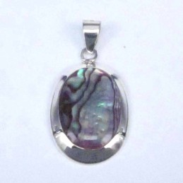 Pend. Oval Stone 13x18mm. Rose Abalon