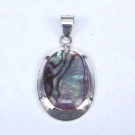 Pend. Oval Stone 13x18mm. Rose Abalon