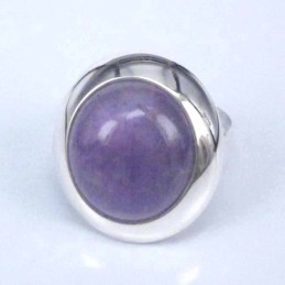 Ring Round Stone 14mm. Ametisth