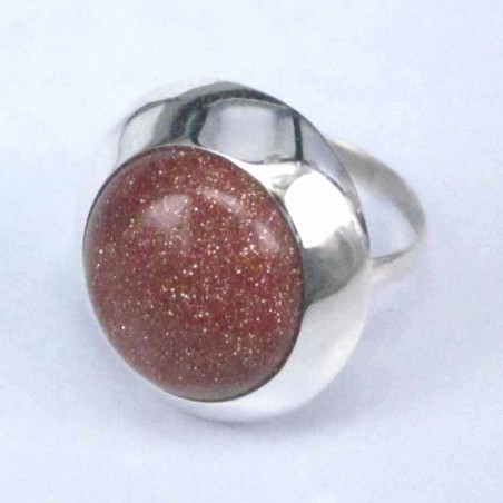 Ring Round Stone 14mm. Sun Stone