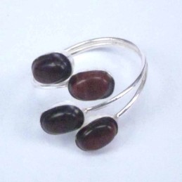 Ring 4 Stones Red Tiger Eye