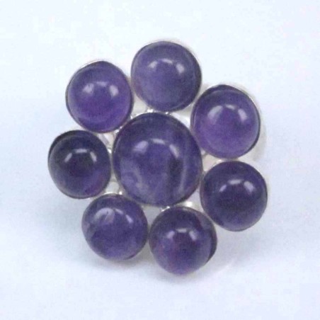 Ring Flower 8 Stones Ametisth Stone