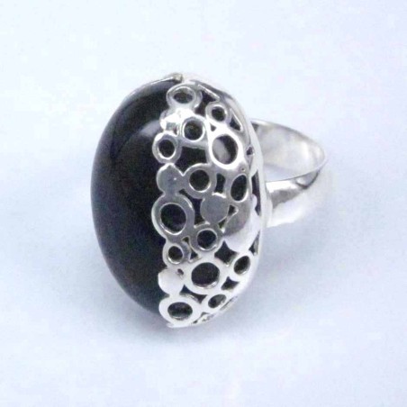 Ring Half Face Stone 15x20mm. Onix