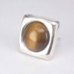 Ring Square Stone 14mm. Tiger Eye