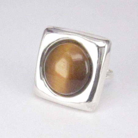 Ring Square Stone 14mm. Tiger Eye