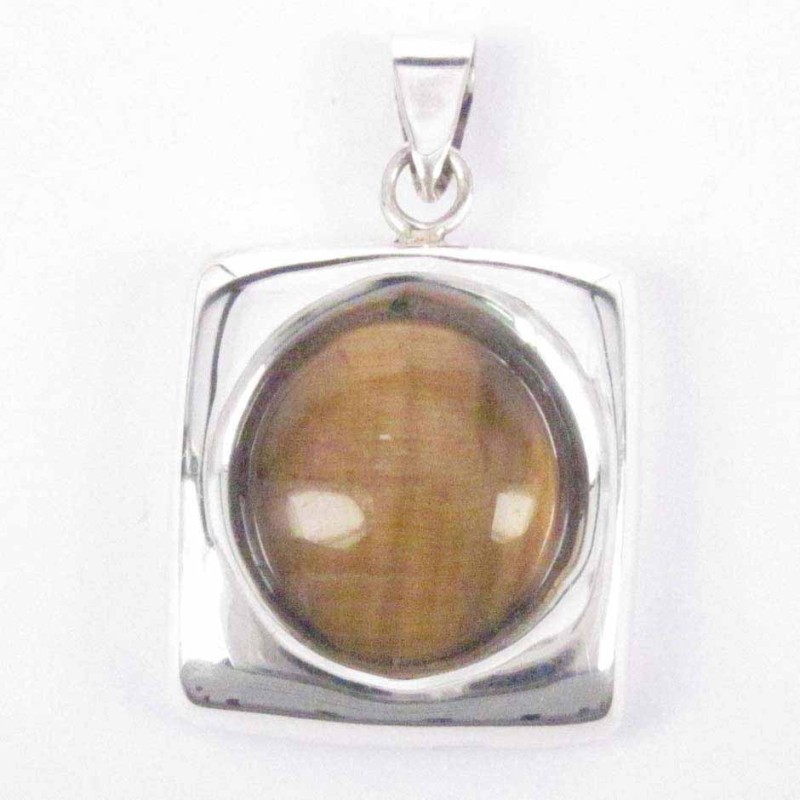 Pend. Square stone 14mm. Tiger Eye