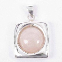 Pend. Square stone 14mm. Rose Quartz Stone