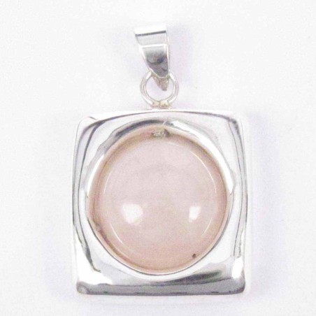 Pend. Square stone 14mm. Rose Quartz Stone