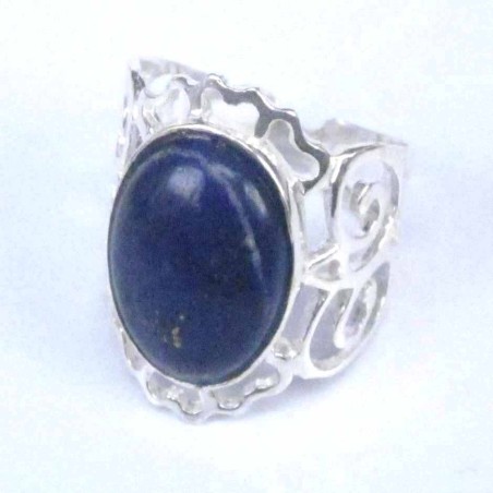 Ring Spirals Stone 12x16mm. Lapis Stone