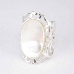 Ring Spirals Stone 12x16mm. MOP