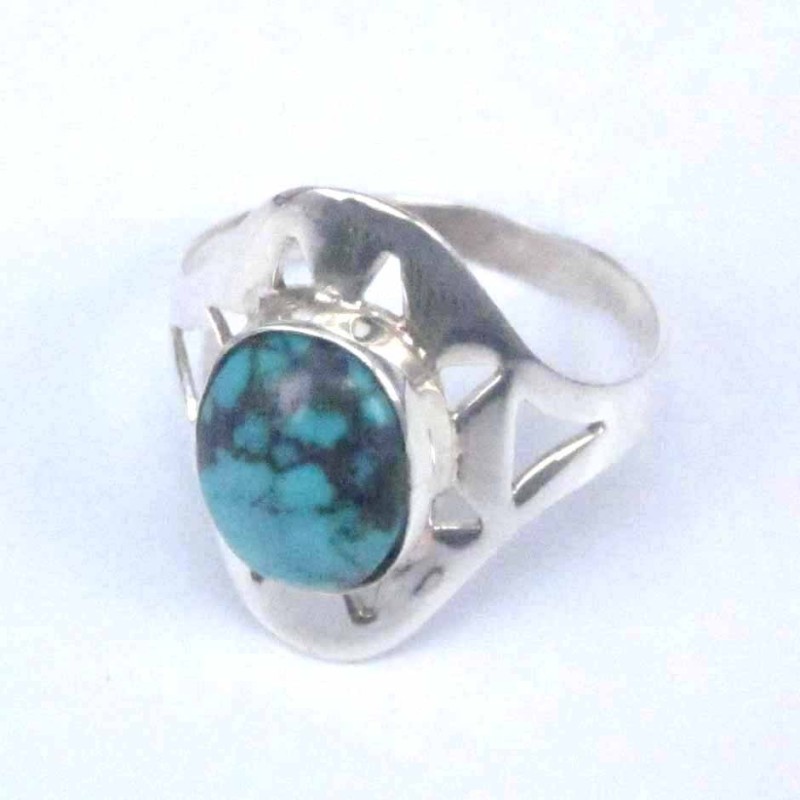 Ring Stars Stone 8x10mm. Turquoise