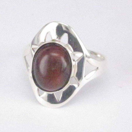 Ring Stars Stone 8x10mm. Red Tiger Eye
