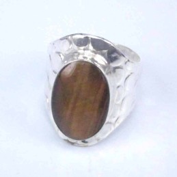 Ring Pum Pum Stone 12x16mm. Tiger Eye