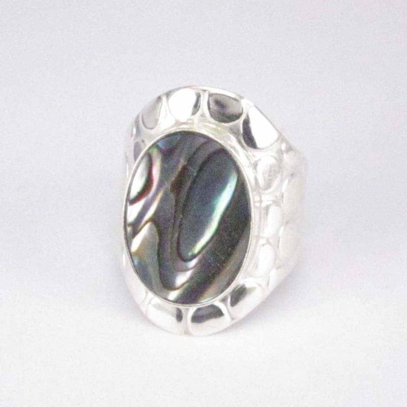 Ring Pum Pum Stone 12x16mm. Abalon