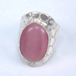 Ring Pum Pum Stone 12x16mm. Cat Eye Rose
