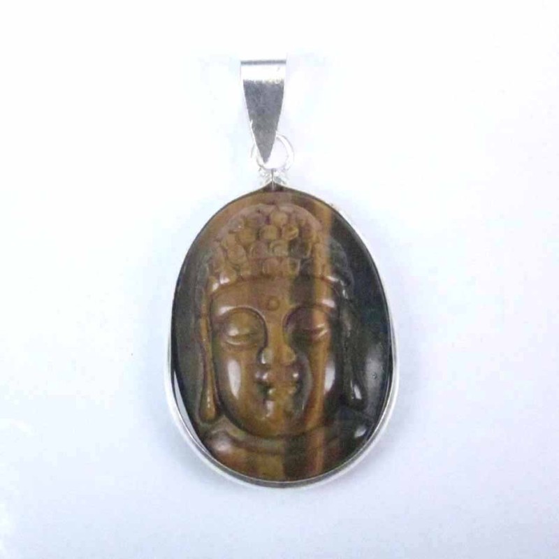 Pendant Buddha Face med. Tiger eye