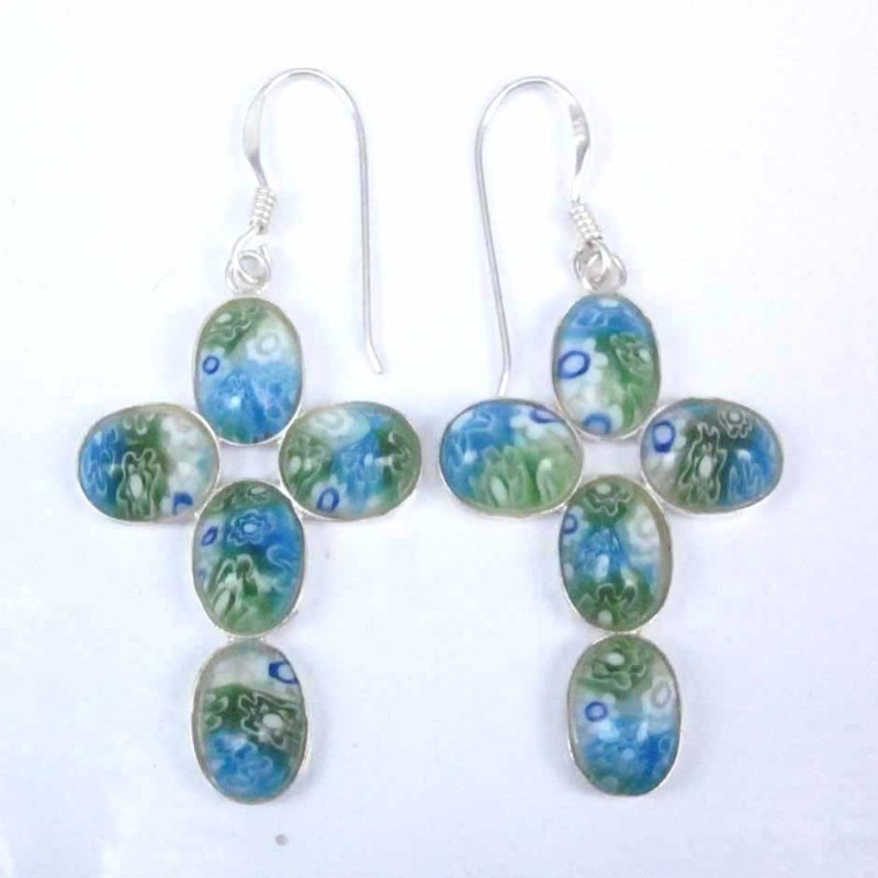 Ea cross stone 6x8mm. hook Murano Stone