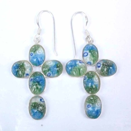 Ea cross stone 6x8mm. hook Murano Stone
