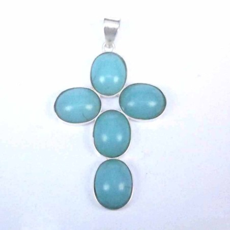 Pend. cross stone 8x10mm. Turquoise