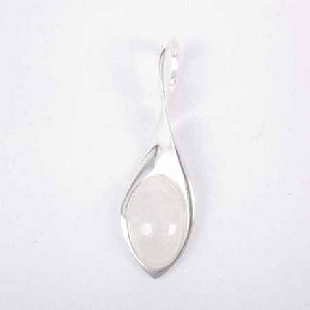 Pend. Long Oval 13x38mm. Stone 10x14mm. Moon Stone