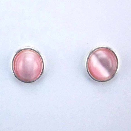 Ea Round stone 6mm. Cat Eye Stone Rose Color