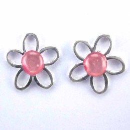Ea flower stone 6mm. Rose Abalon
