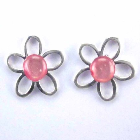 Ea flower stone 6mm. Rose Abalon