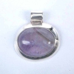 Pendant Oval Oposite Stone 13x18mm. Amethyst