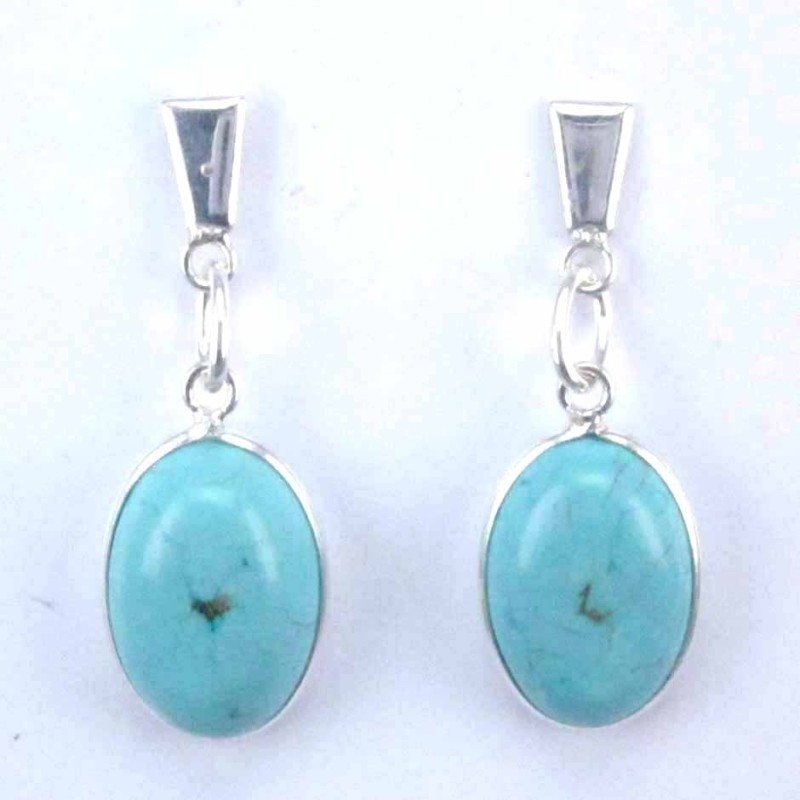 Ea triangle plain with stone 12x16mm. Turquoise