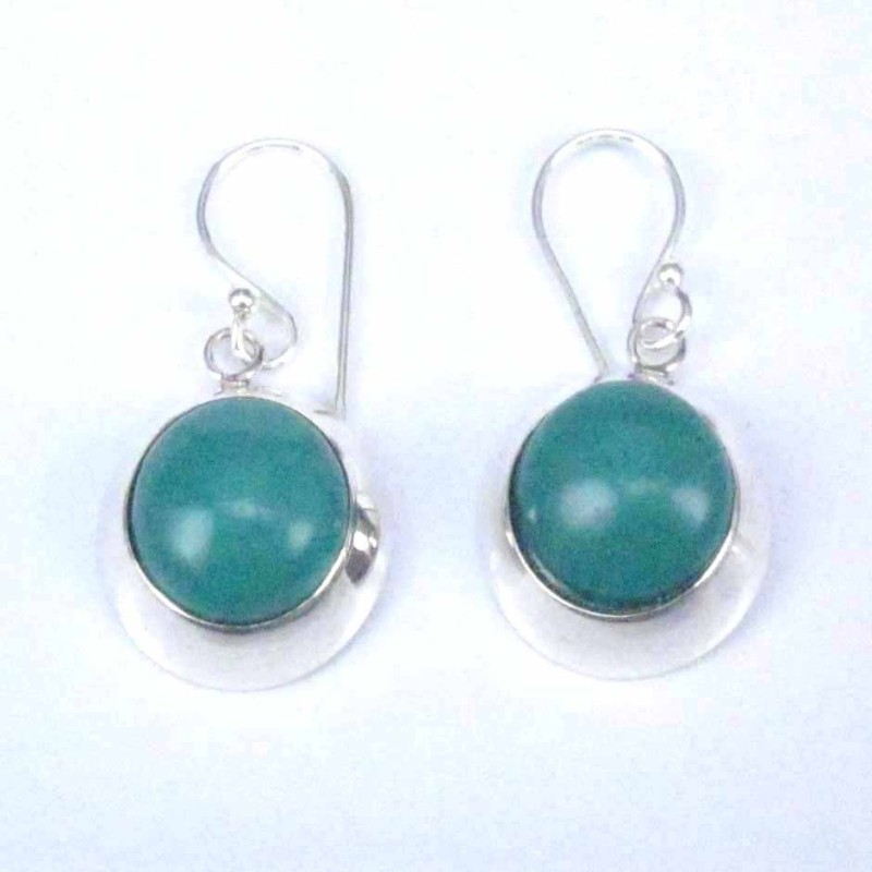 Ea Round stone 10mm. hook Turquoise Stone