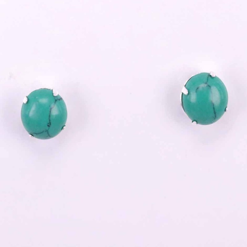 Ea cabochon Stone 8mm. Turquoise Color