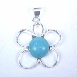 Pendant Flower with Stone 10mm. Ametisth