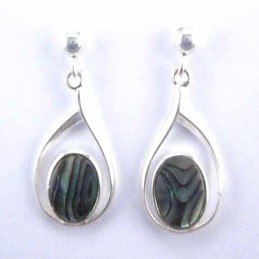 Ea Drop Plain with Stone 8x10mm. Abalon