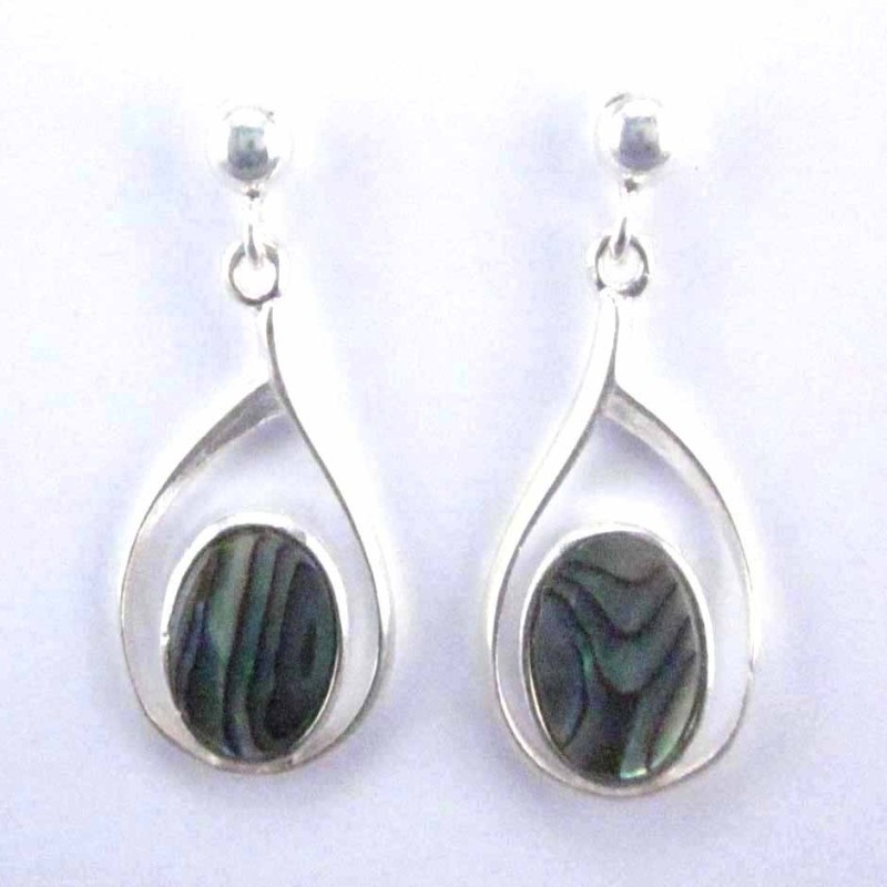 Ea Drop Plain with Stone 8x10mm. Abalon Ea Drop Plain with Stone 8x10mm. Abalon