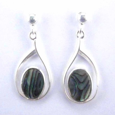 Ea Drop Plain with Stone 8x10mm. Abalon