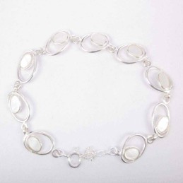 Bracelet Oval with Stone 4x6mm. MOP
