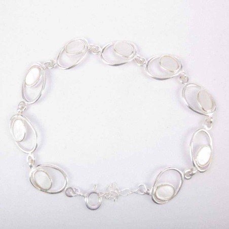 Bracelet Oval with Stone 4x6mm. MOP