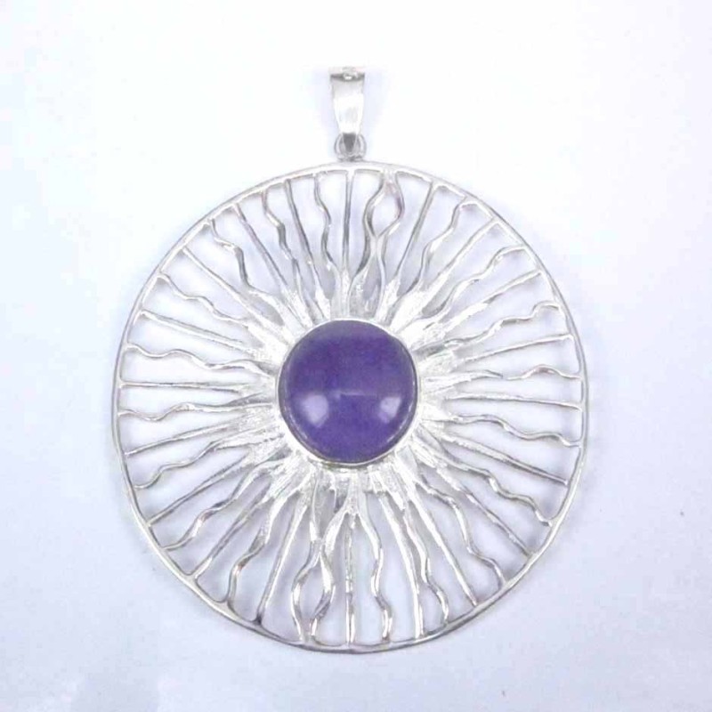 Pendant Sun stone 12mm. Ametisth