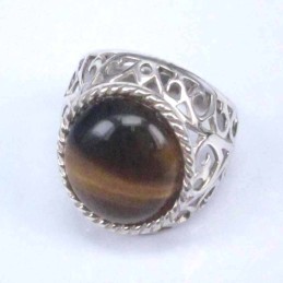 Ring cat.heart Stone 12mm. Tiger Eye